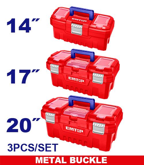 14 in. Plastic Red Tool Box with Metal Clasps 14 in. Plastic Red Tool Box with Metal Clasps
