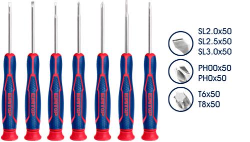 Hand tools 7 Pcs precision screwdriver set ESSTP0702 - EMTOP