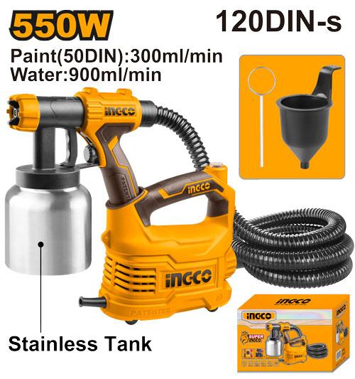 Pistola De Pintar 550W 0.2Bar 850Ml/Min Ingco (Spg5008-2)